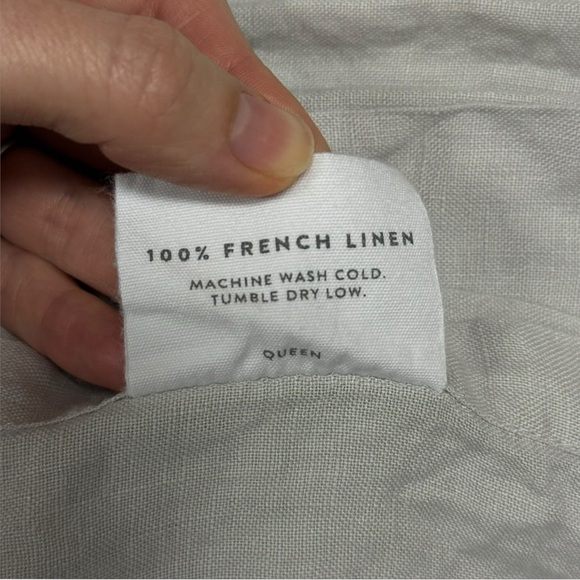THE CITIZENRY 100% French Linen Gray Sz Queen Flat Sheet - Picture 5 of 7